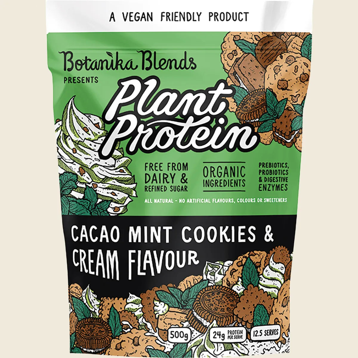 Plant Protein Cacao Mint Cookies & Cream 500g