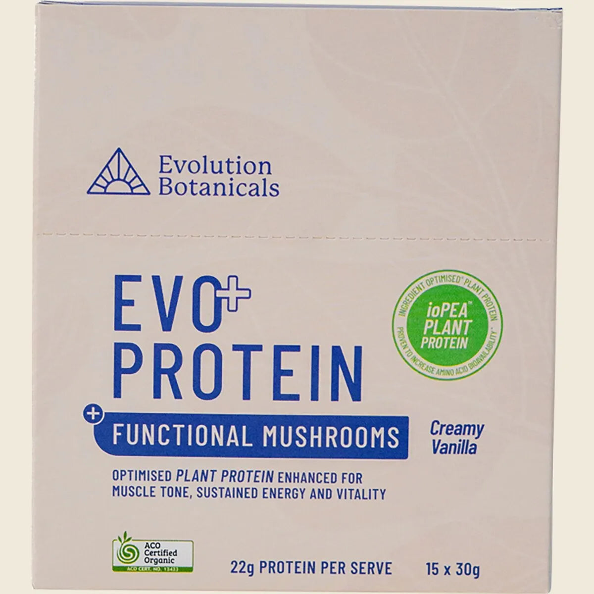 EVO+ Protein Functional Mushrooms Creamy Vanilla 15x30g