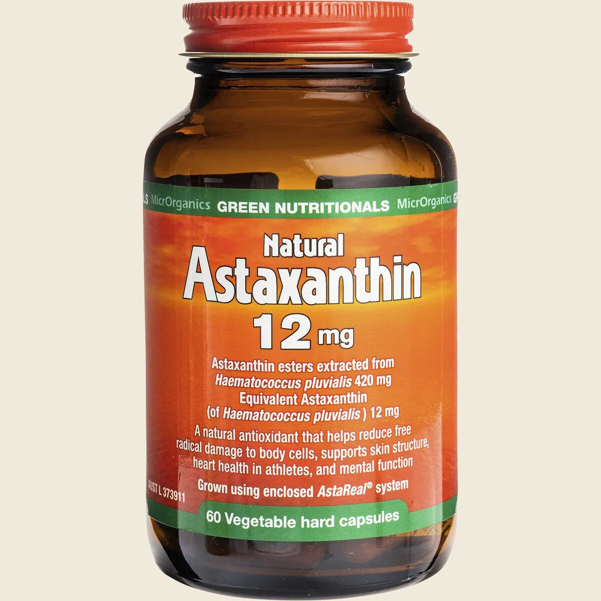 Green Nutritionals Natural Astaxanthin 12mg 60vc