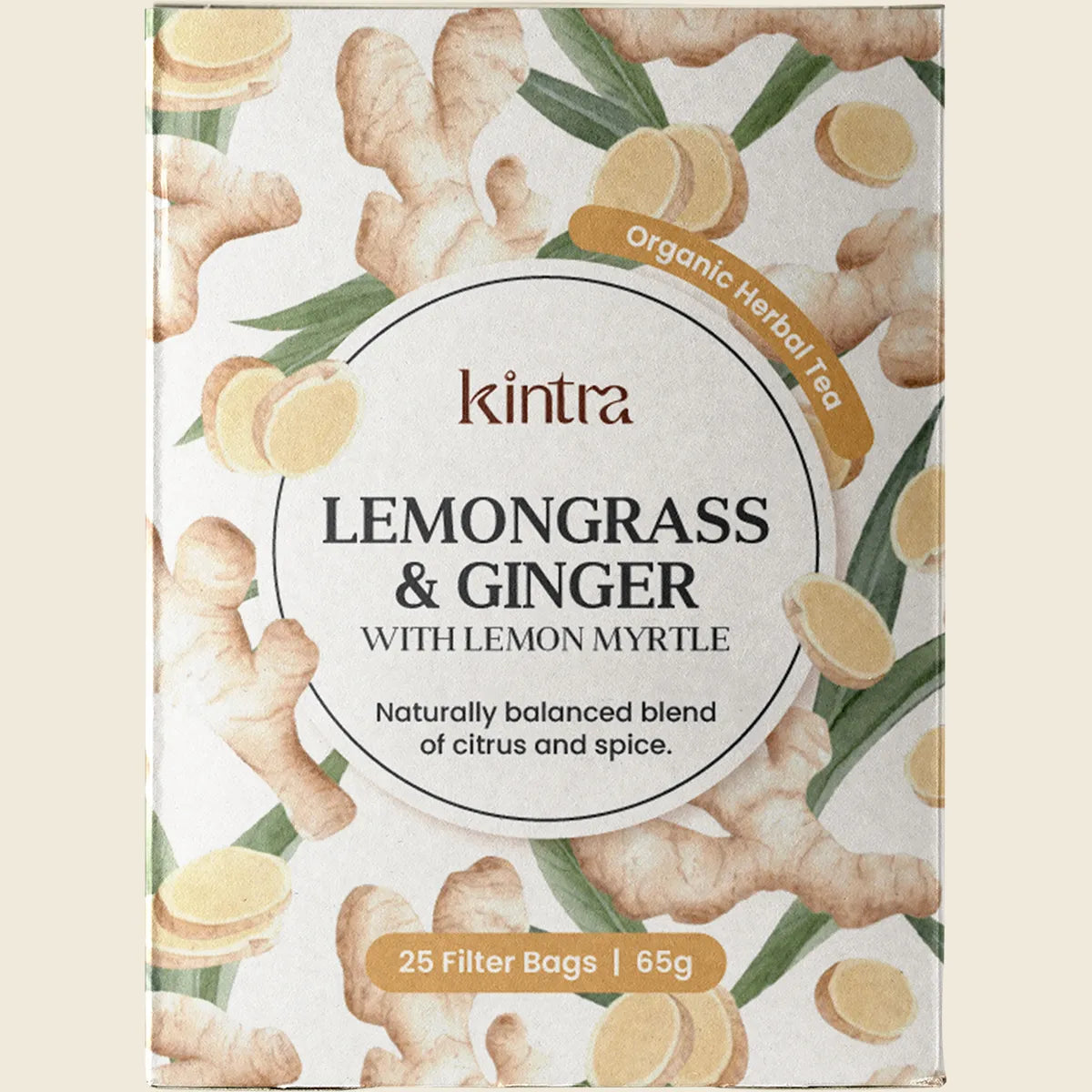 Herbal Tea Bags Lemongrass & Ginger with Lemon Myrtle 25pk