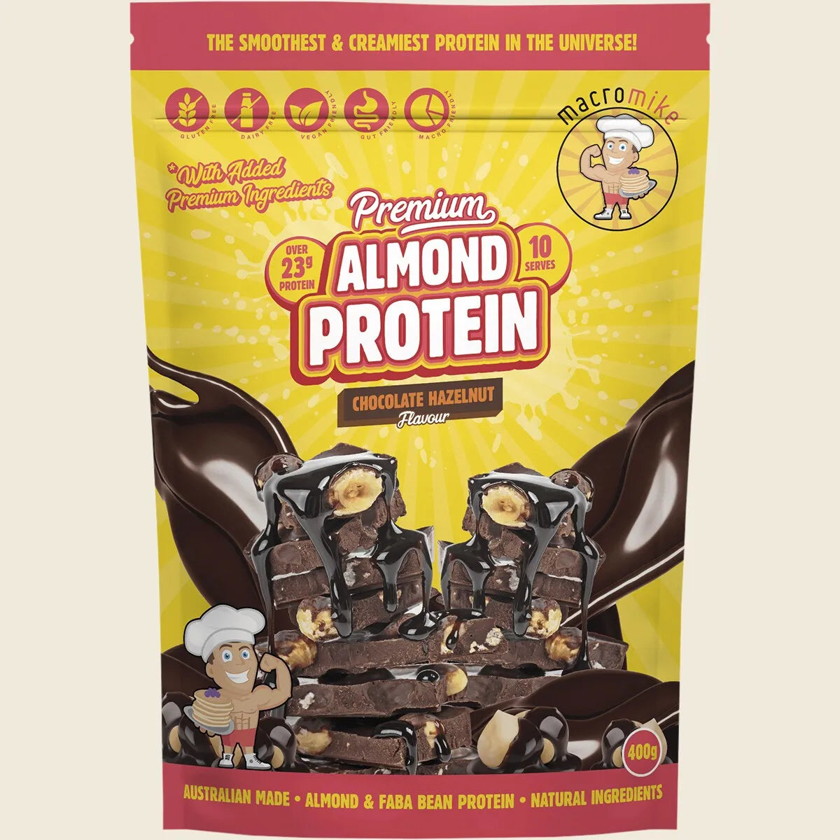 Macro Mike Premium Plant Protein - Almond Chocolate Hazelnut Fondant 400g