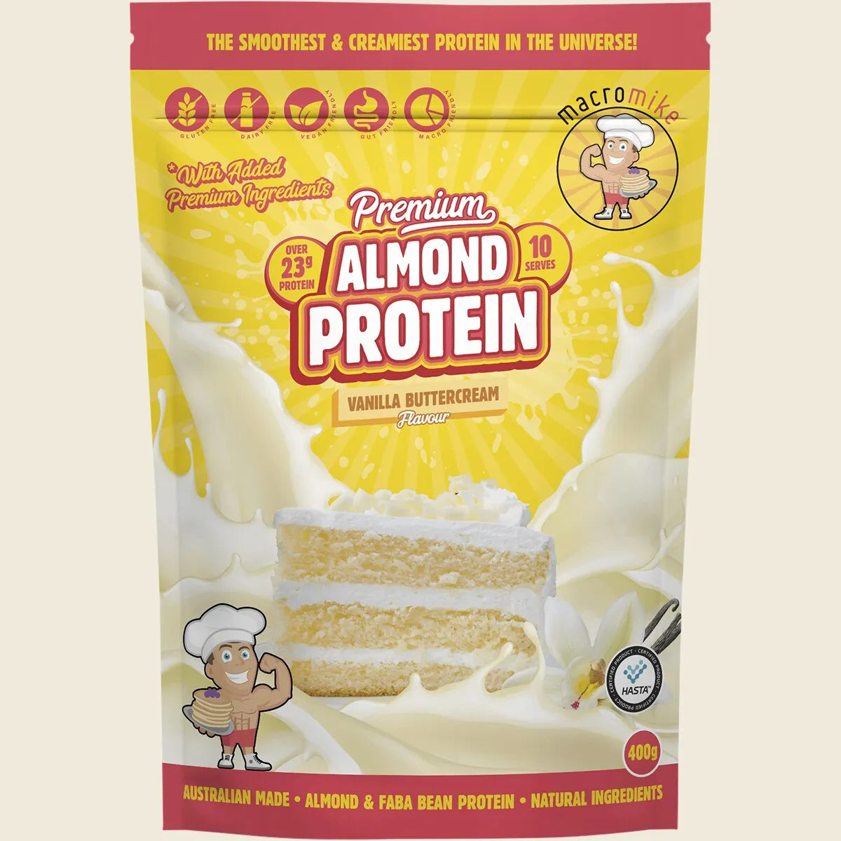 Premium Almond Protein Vanilla Buttercream 400g