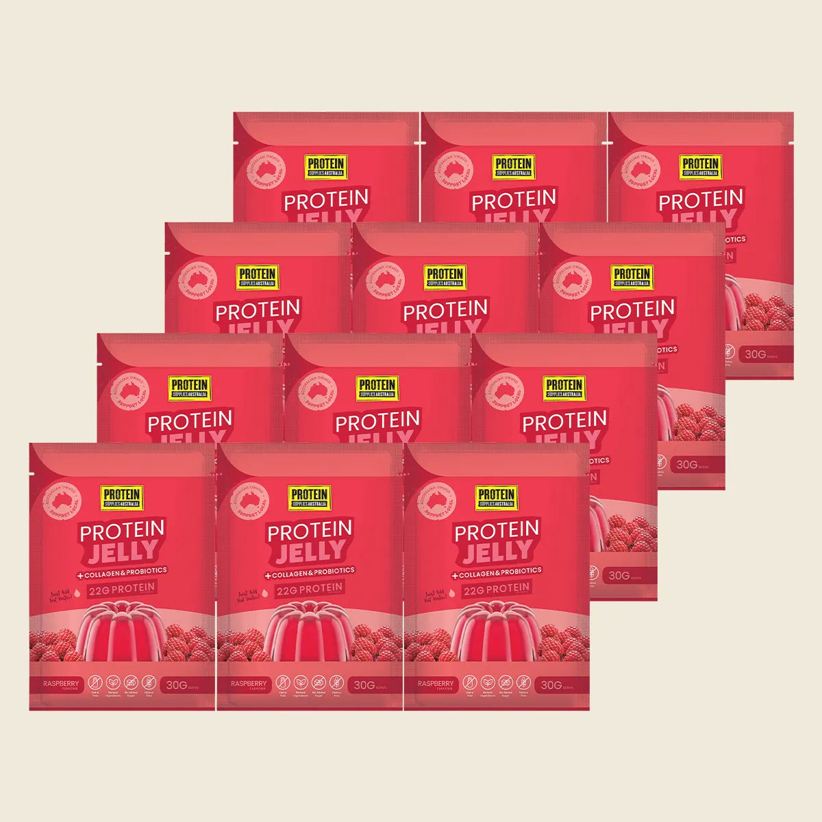 Protein Supplies Protein Jelly Raspberry 30g X 12 Disp