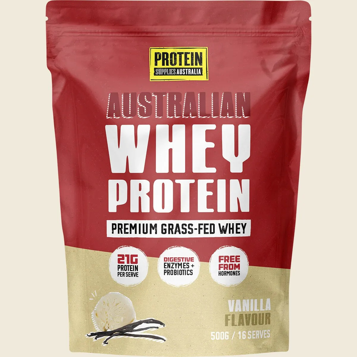 Protein Supplies Australia Australian Whey Protein Vanilla 500g