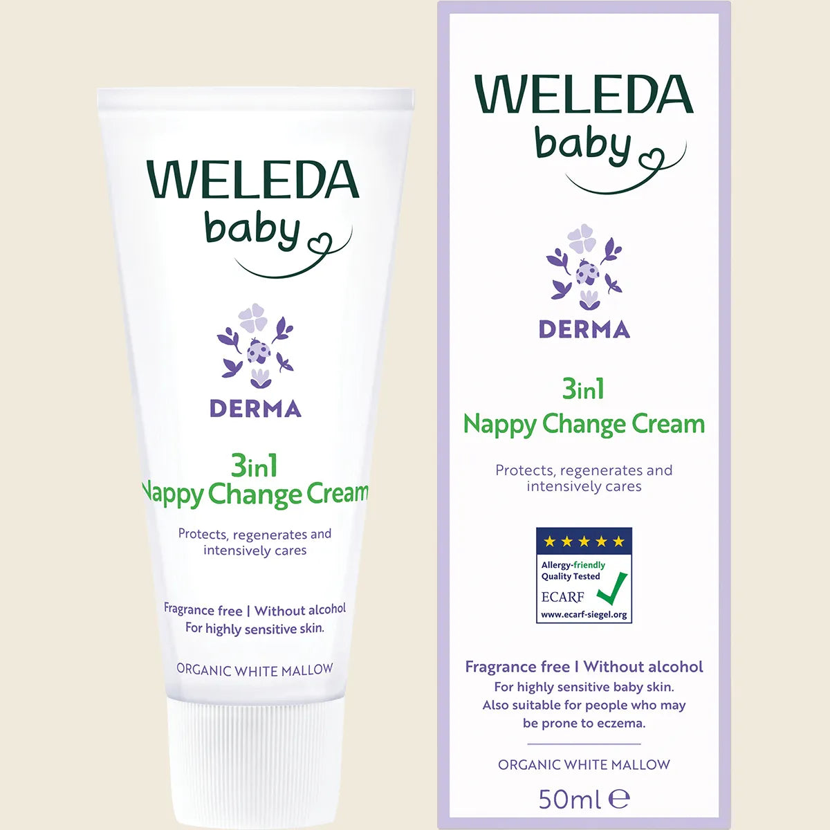 Weleda Baby Derma Nappy Change Cream White Mallow (fragrance Free) 50ml Sell Through New Sku 3099739