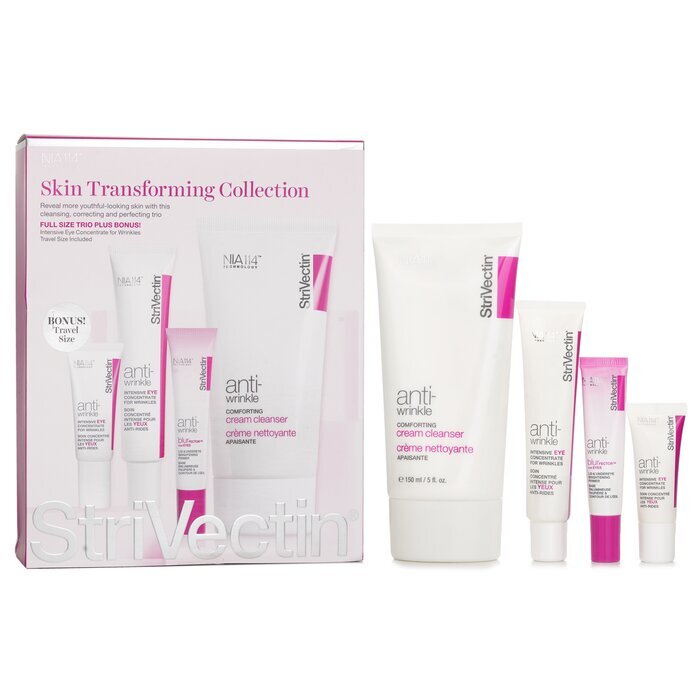 StriVectin Skin Transforming Collection (Full Size Trio):  Cleanser 150ml + Eye Concentrate (30ml+7ml) + Eyes Primer 10ml 4pcs