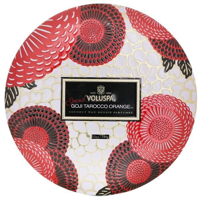 Voluspa 3 Wick Decorative Tin Candle - Spiced Goji Tarocco Orange 340g/12oz