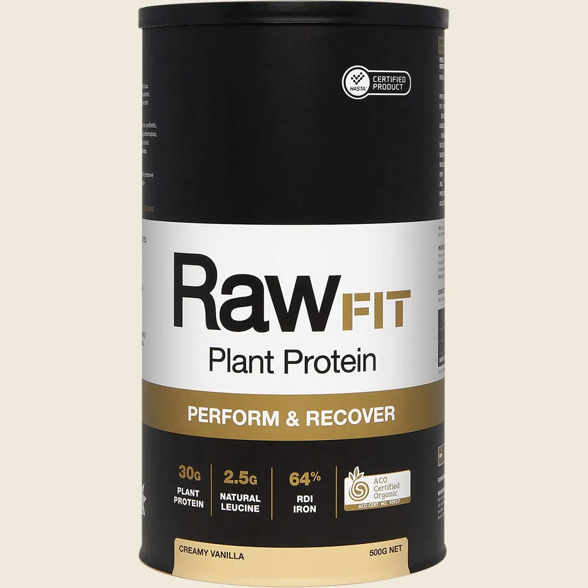 Amazonia Rawfit Plant Protein Organic Perform & Recover Creamy Vanilla 500g
