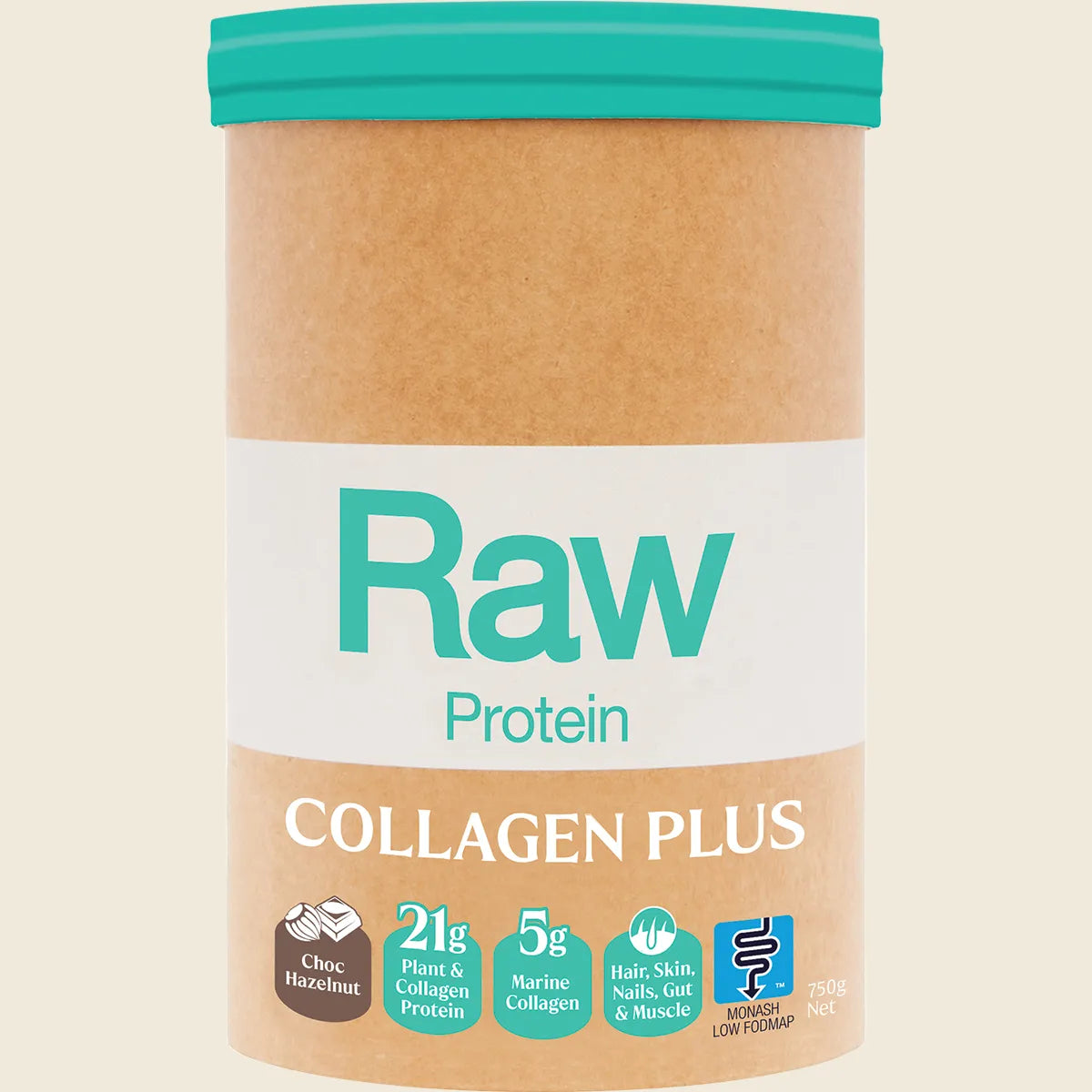 Amazonia Raw Protein Collagen Plus Choc Hazelnut 750g