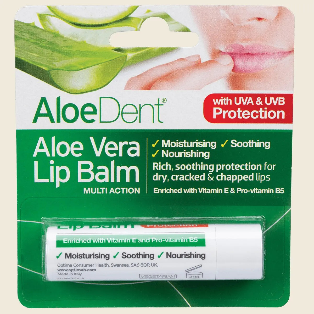 Aloe Dent Lip Balm Aloe Vera With Tea Tree & Lysine 4g