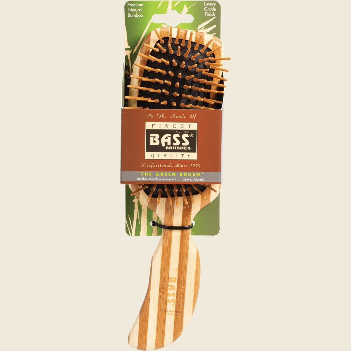 Bass Bamboo Hair Brush Semi S Shaped Handle