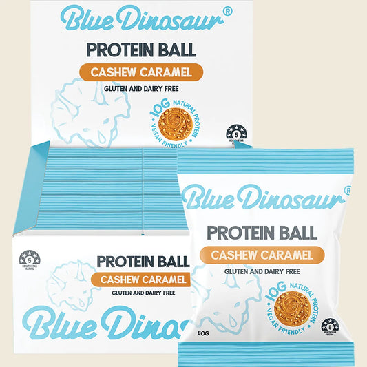 Blue Dinosaur Protein Ball Caramel Cashew 12x40g