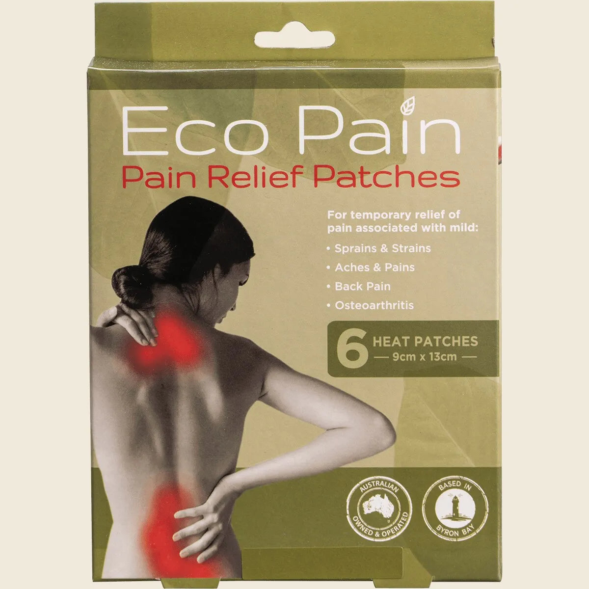 Byron Naturals With Eco Pain Pain Relief Patches (heat Patches - 9cm X 13cm) X 6 Pack
