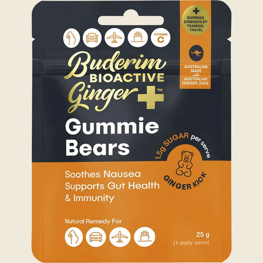 Buderim Ginger BioActive+ Gummie Bears 25g