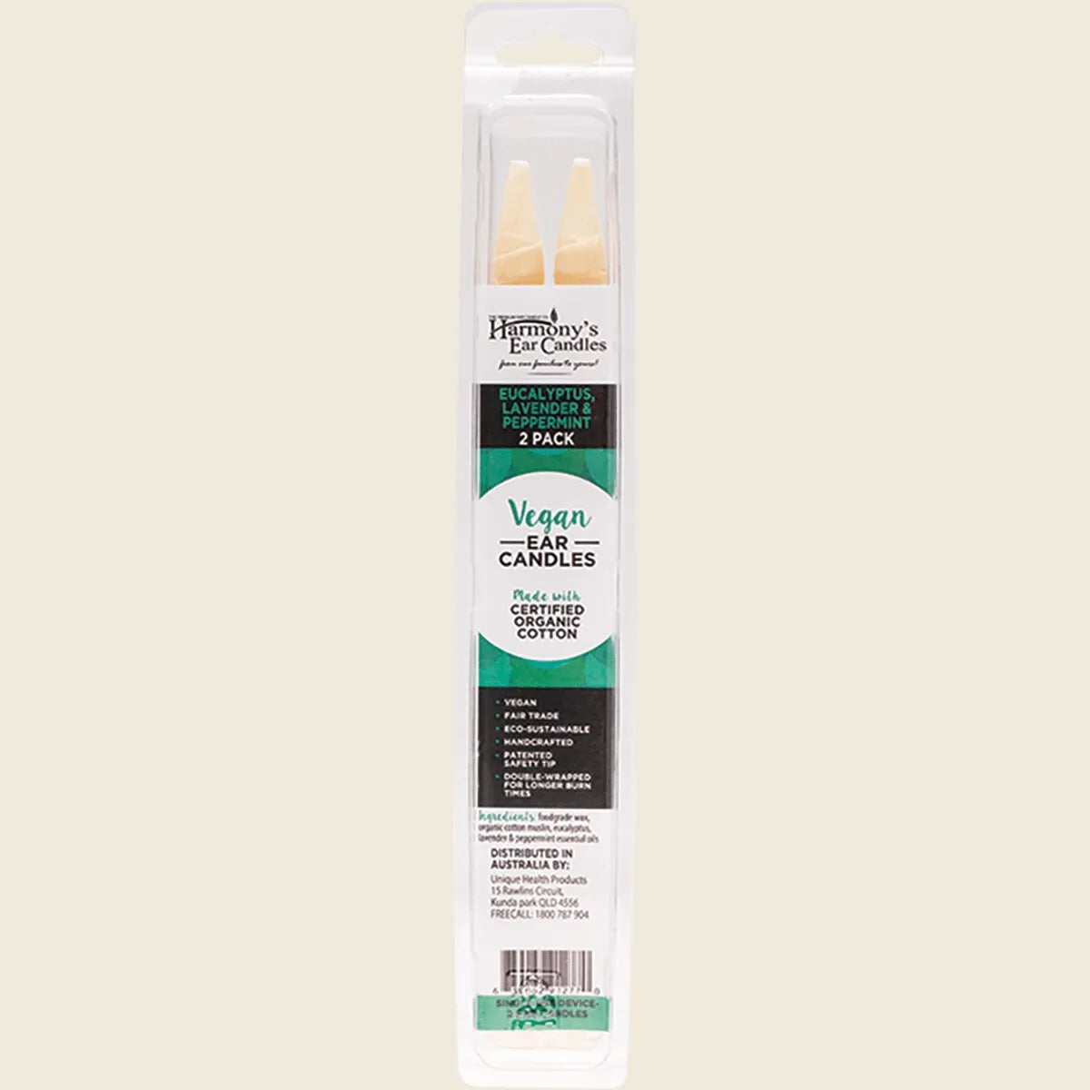 Vegan Ear Candles Eucalyptus, Lavender & Peppermint 2pk