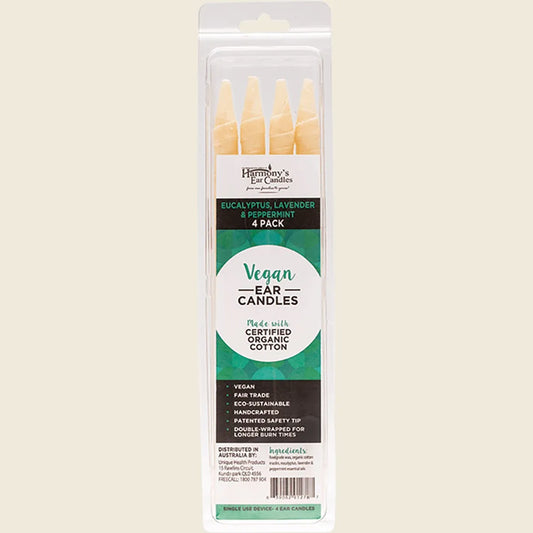 Vegan Ear Candles Eucalyptus, Lavender & Peppermint 4pk