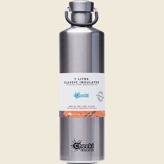 Cheeki Insulated Bottle Classic Silver (large) 1000ml