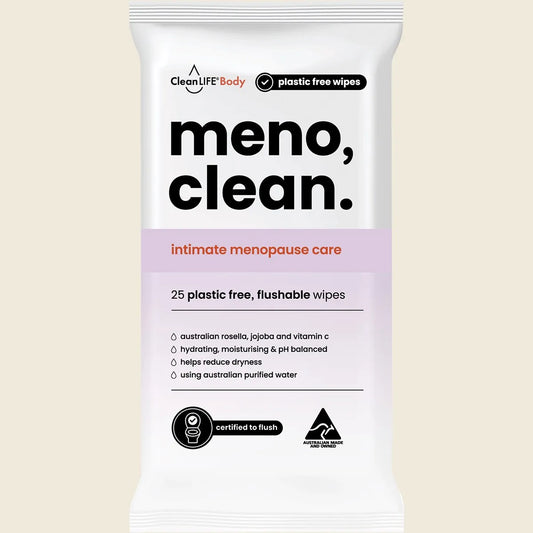 Meno Clean Wipes Flushable Plastic Free Wipes 25pk