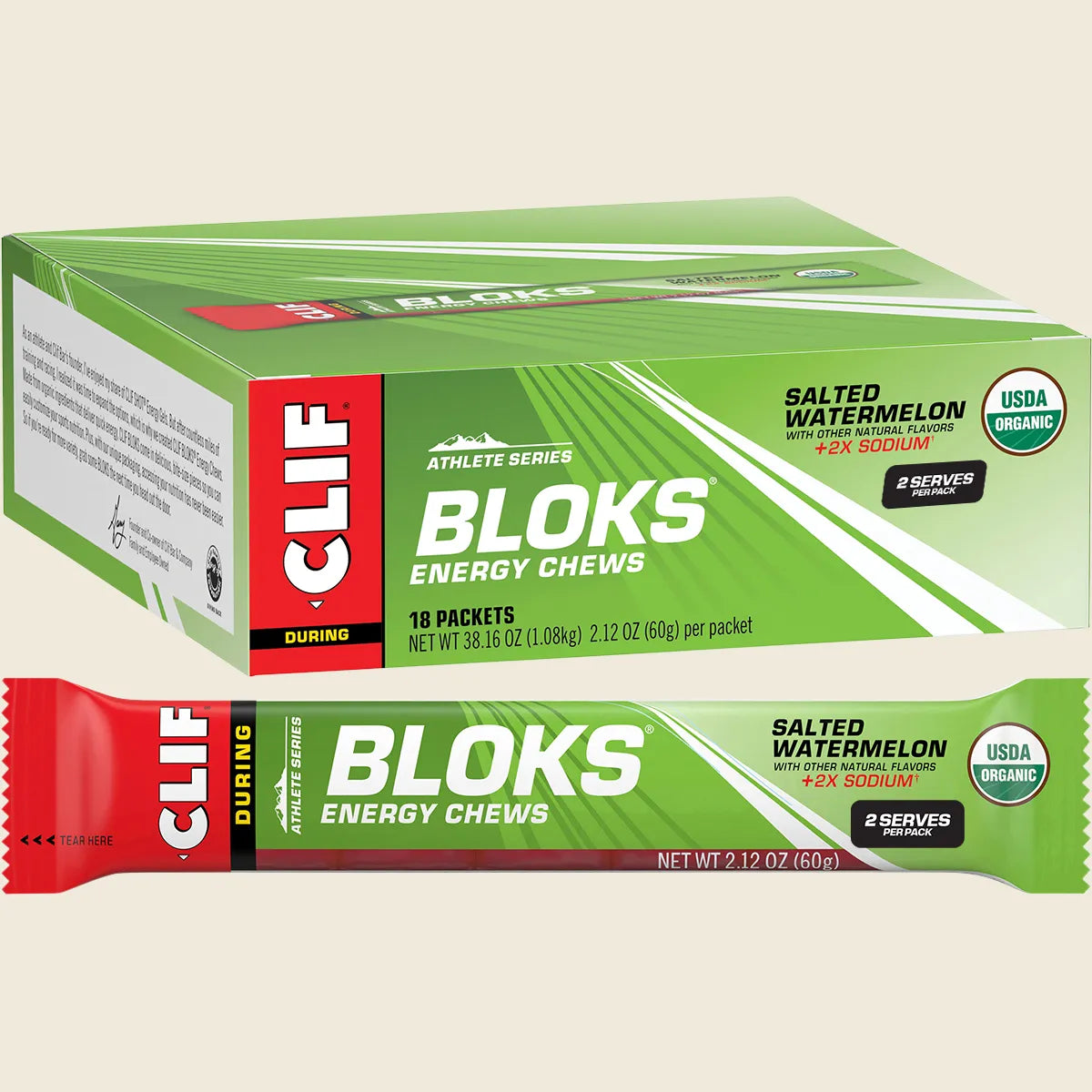 Bloks Energy Chews Salted Watermelon 100mg Sodium 18x60g