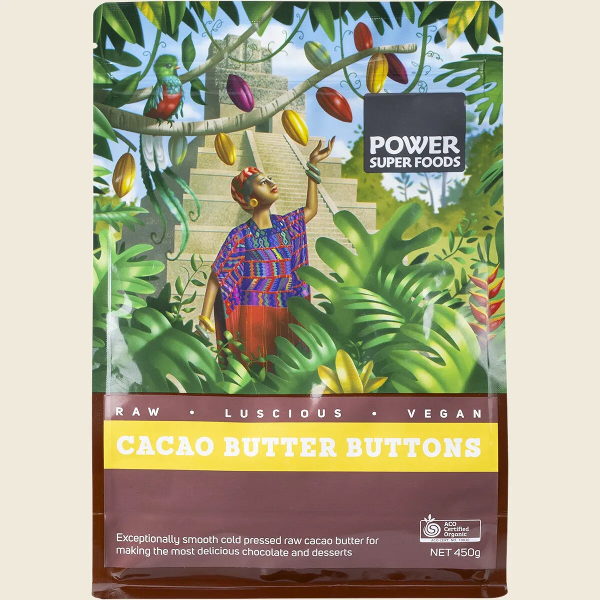 Cacao Butter Buttons Raw Certified Organic 450g