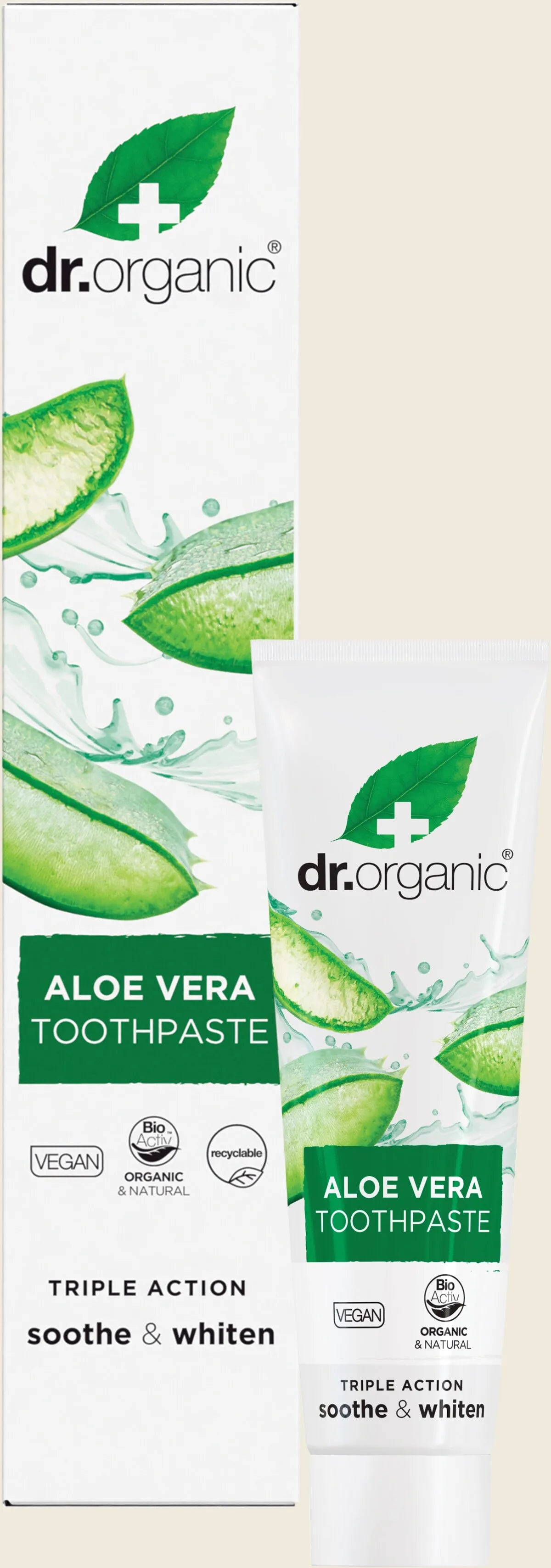 Dr Organic Toothpaste (Whitening) Organic Aloe Vera 100ml