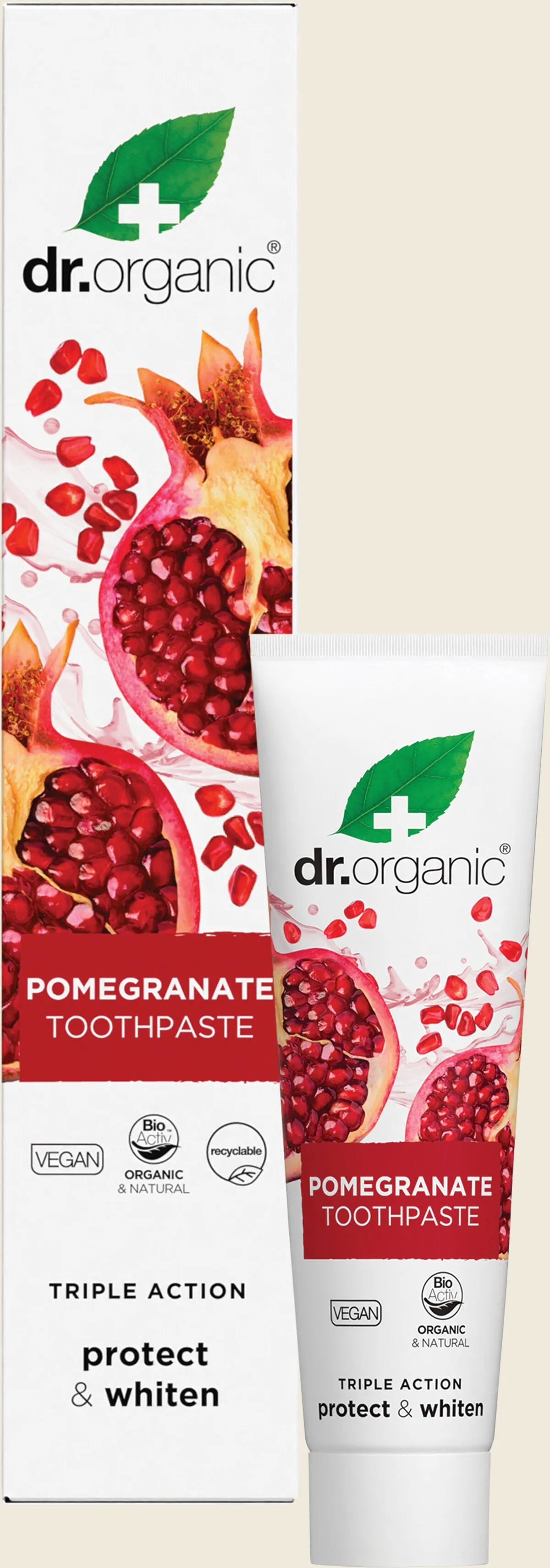 Toothpaste Whitening Organic Pomegranate 100ml