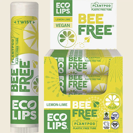 Lip Balm Display Bee Free Lemon-Lime 24x4.25g