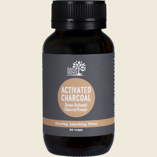 Eden Healthfoods Activated Charcoal Steam Activated Charcoal Powder 60 Caps