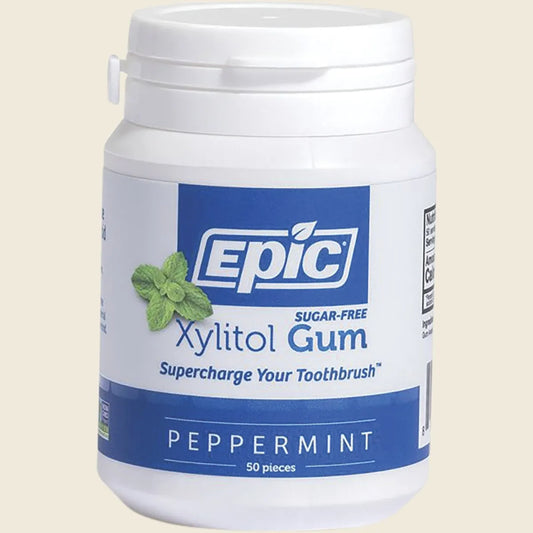 Epic Xylitol (sugar-free) Gum Peppermint 50 Piece Tub