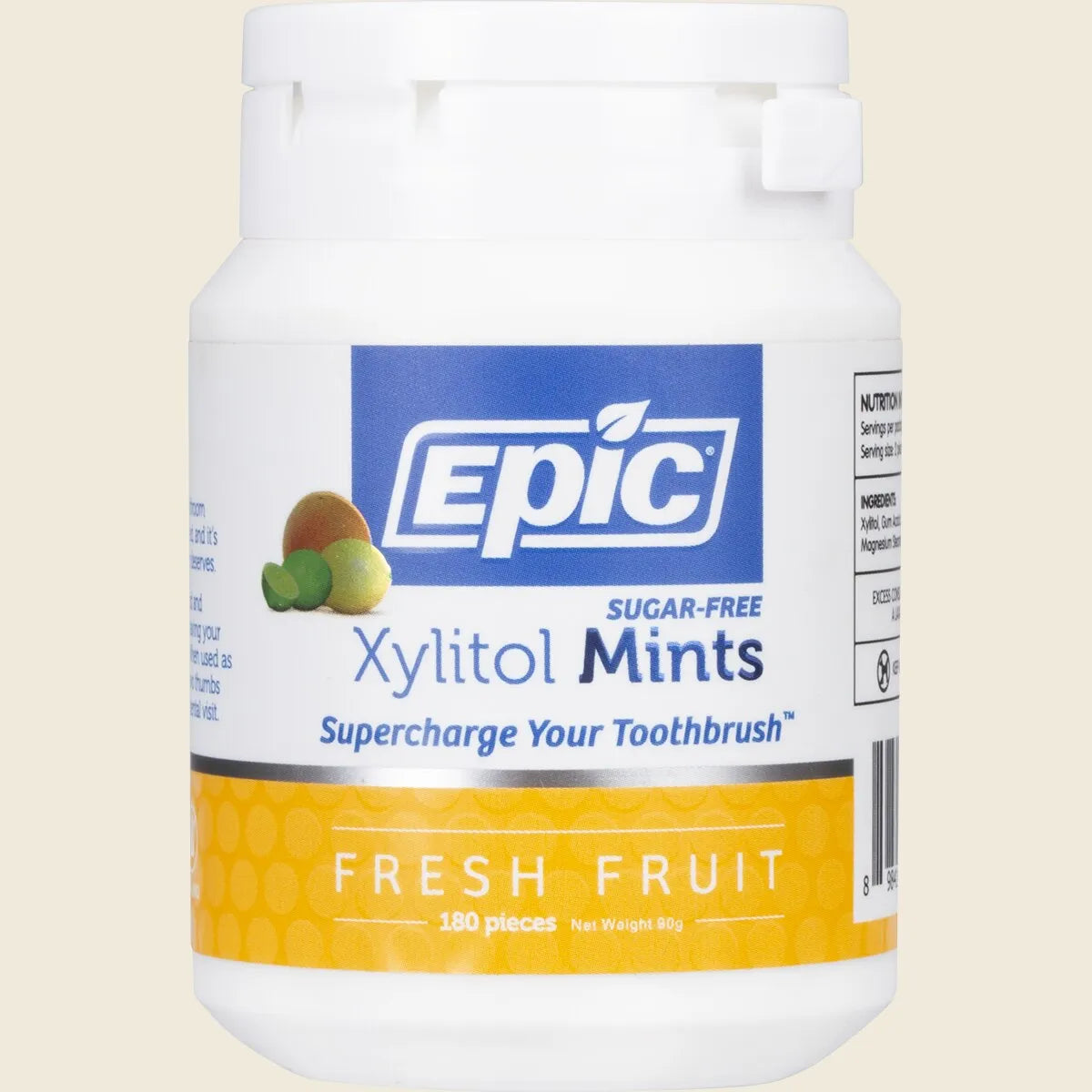 Epic Xylitol (sugar-free) Mints Fresh Fruit 180 Piece Tub
