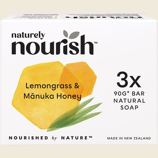 Natural Soap Bar Lemongrass & Manuka Honey 3pk