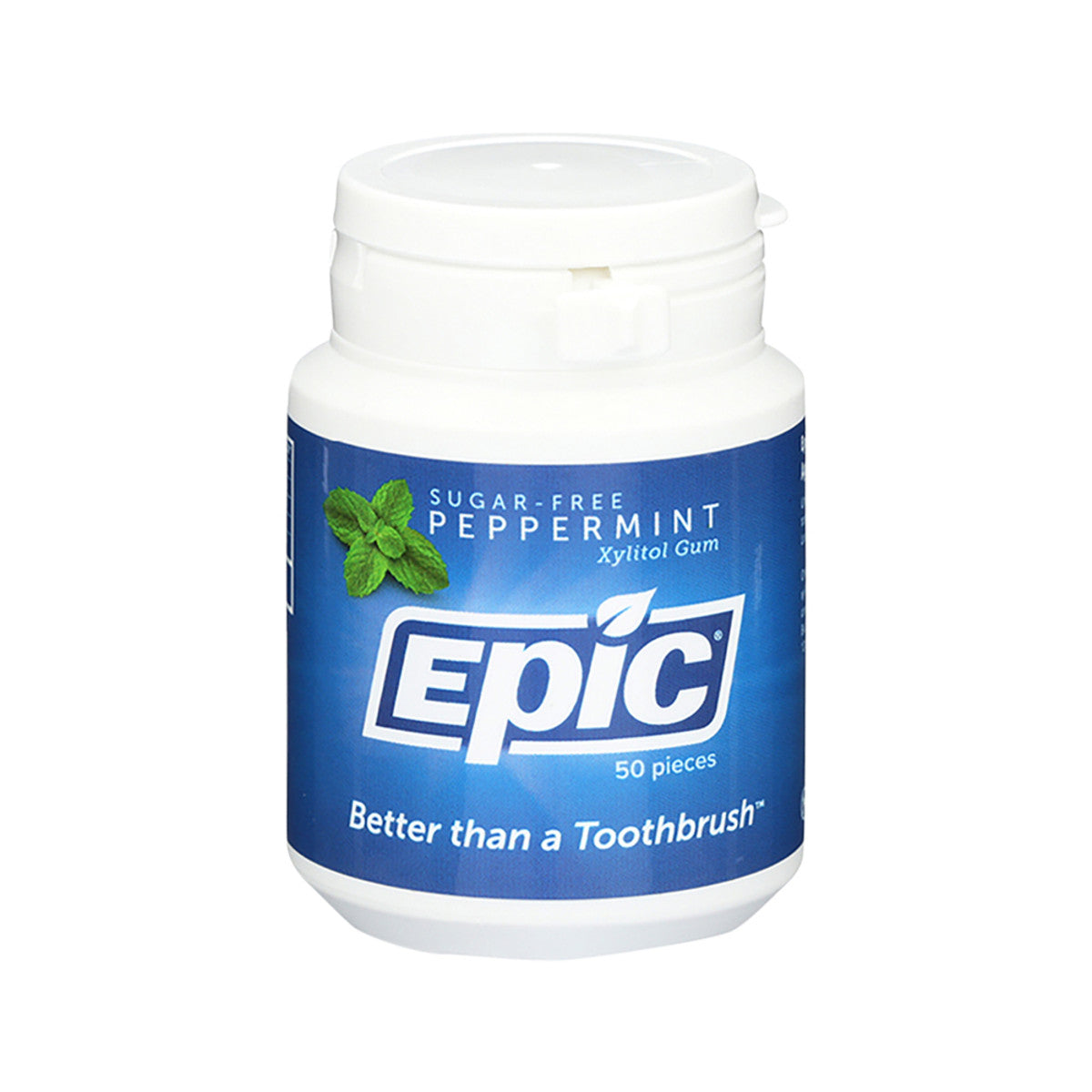 Epic Xylitol (sugar-free) Gum Peppermint 50 Piece Tub
