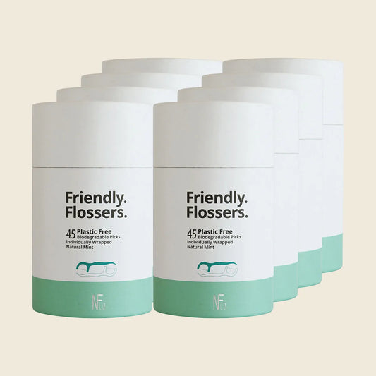Friendly Flossers Bio Dental Picks Natural Mint 8x45pcs