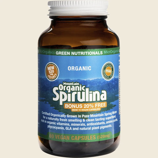 Green Nutritionals Mountain Organic Spirulina 520mg 60vc