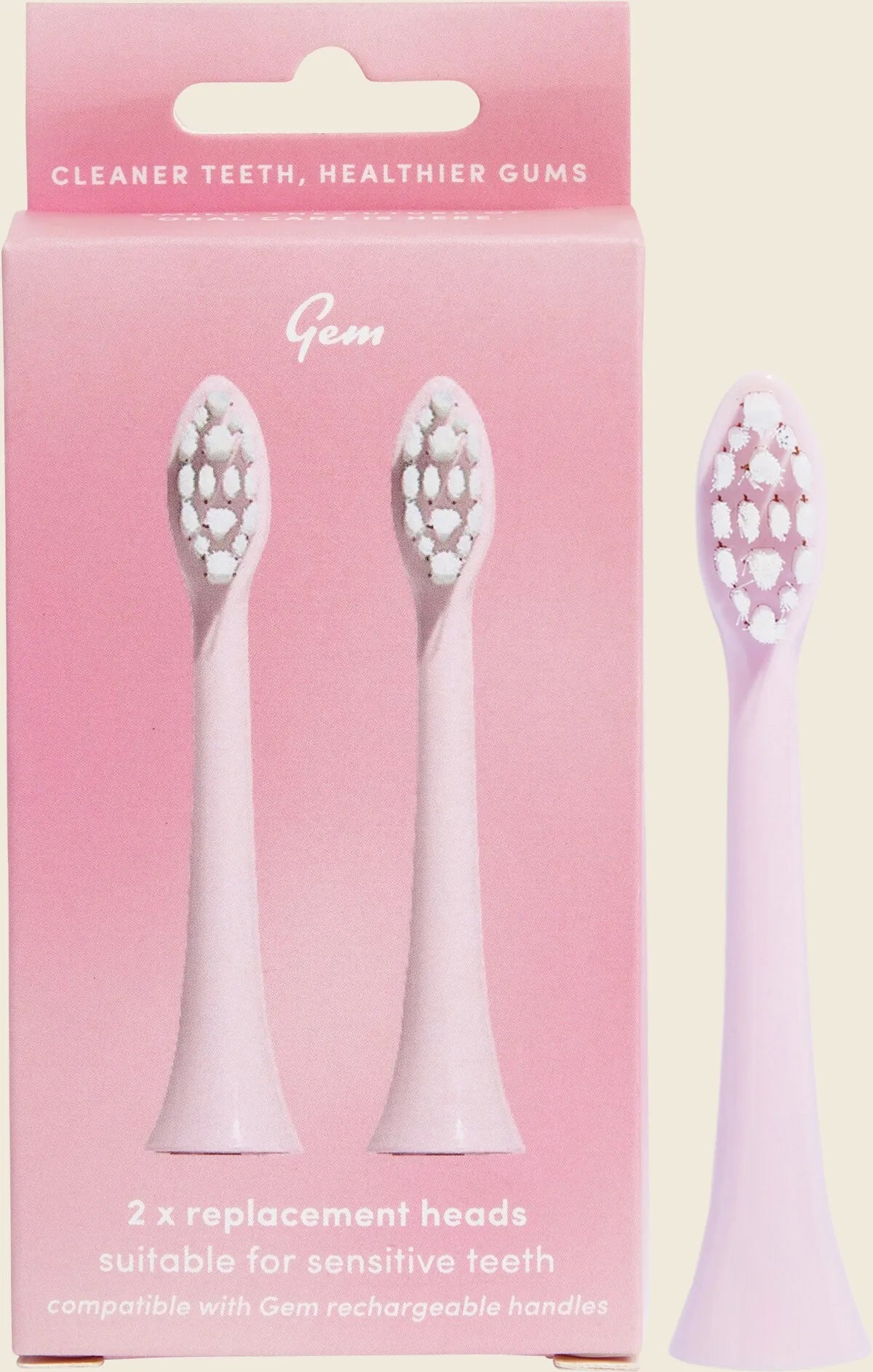 Gem Toothbrush Electric Replacem Heads Coconut X 2 Pk