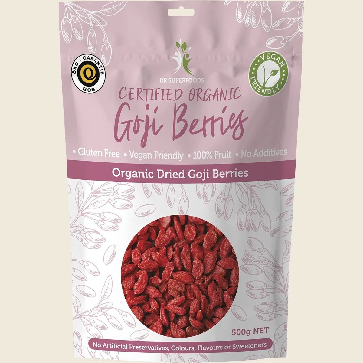 Dried Goji Berries Certified Organic 500g
