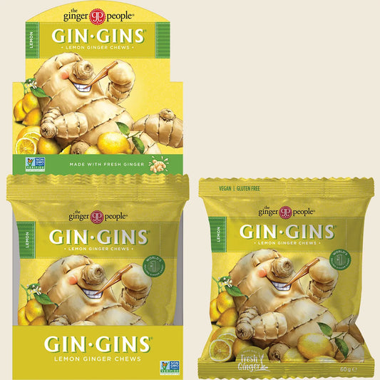 Gin Gins Lemon Ginger Chews 12x60g