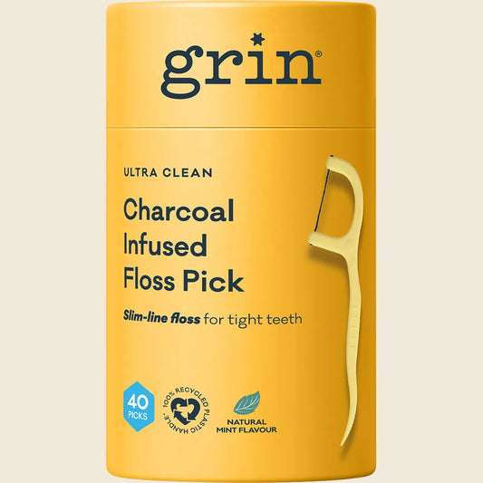Charcoal Infused Floss Picks Ultra Clean 40pcs