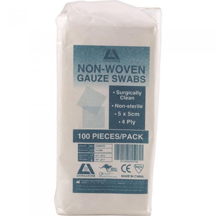 Gauze Swabs Non-woven Non Sterile (5 X 5cm) 4ply X 100 Pack