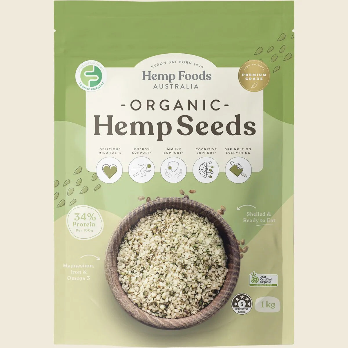 Hemp Foods Australia Organic Hemp Seeds (hulled) 1kg