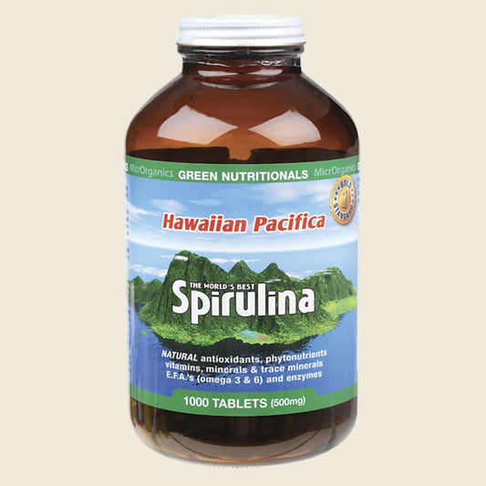 Green Nutritionals Hawaiian Pacifica Spirulina Tablets 500mg 1000 Tabs