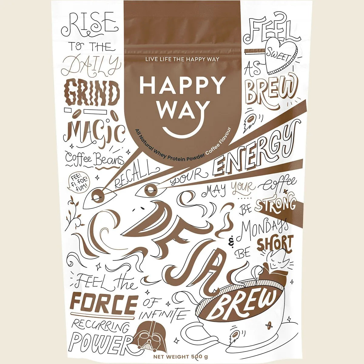 Happy Way Whey Protein Powder Coffee 500g