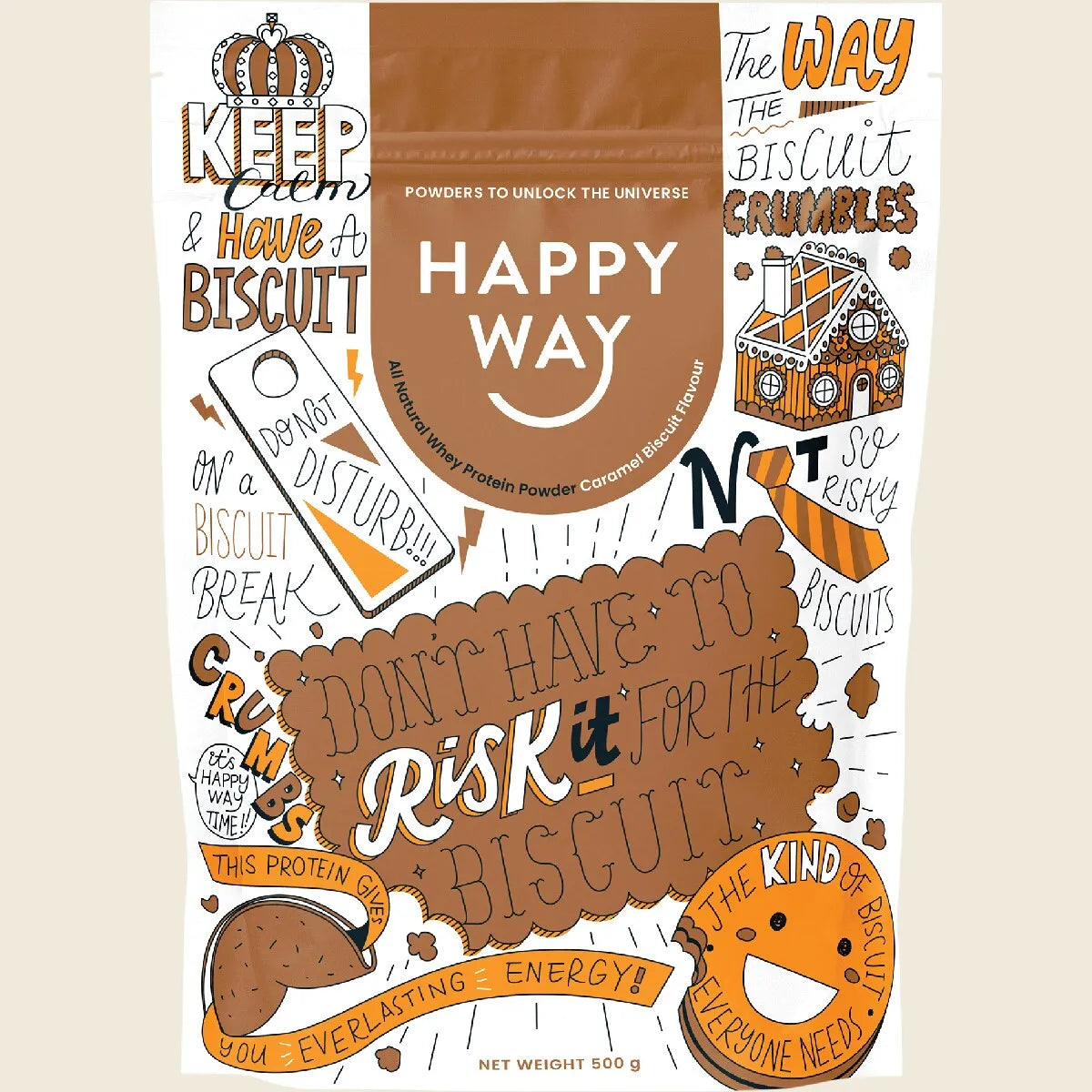 Happy Way Whey Protein Powder Choc Peanut Butter 500g
