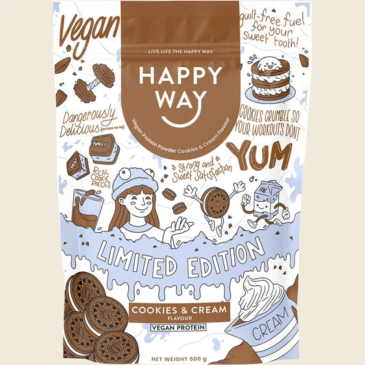 Happy Way Vegan Protein Powder Cookies & Cream 500g