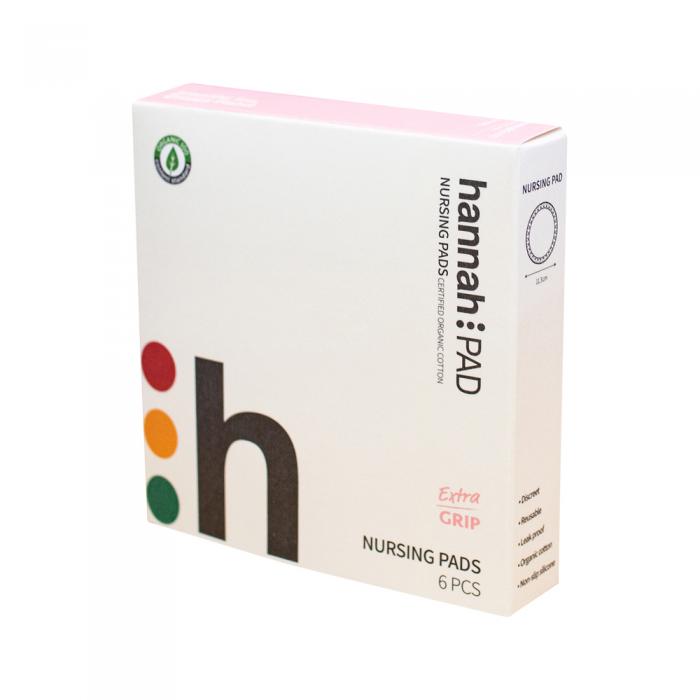Hannah Pad Organic Cotton Nursing Pads Extra Grip X 6 Pack