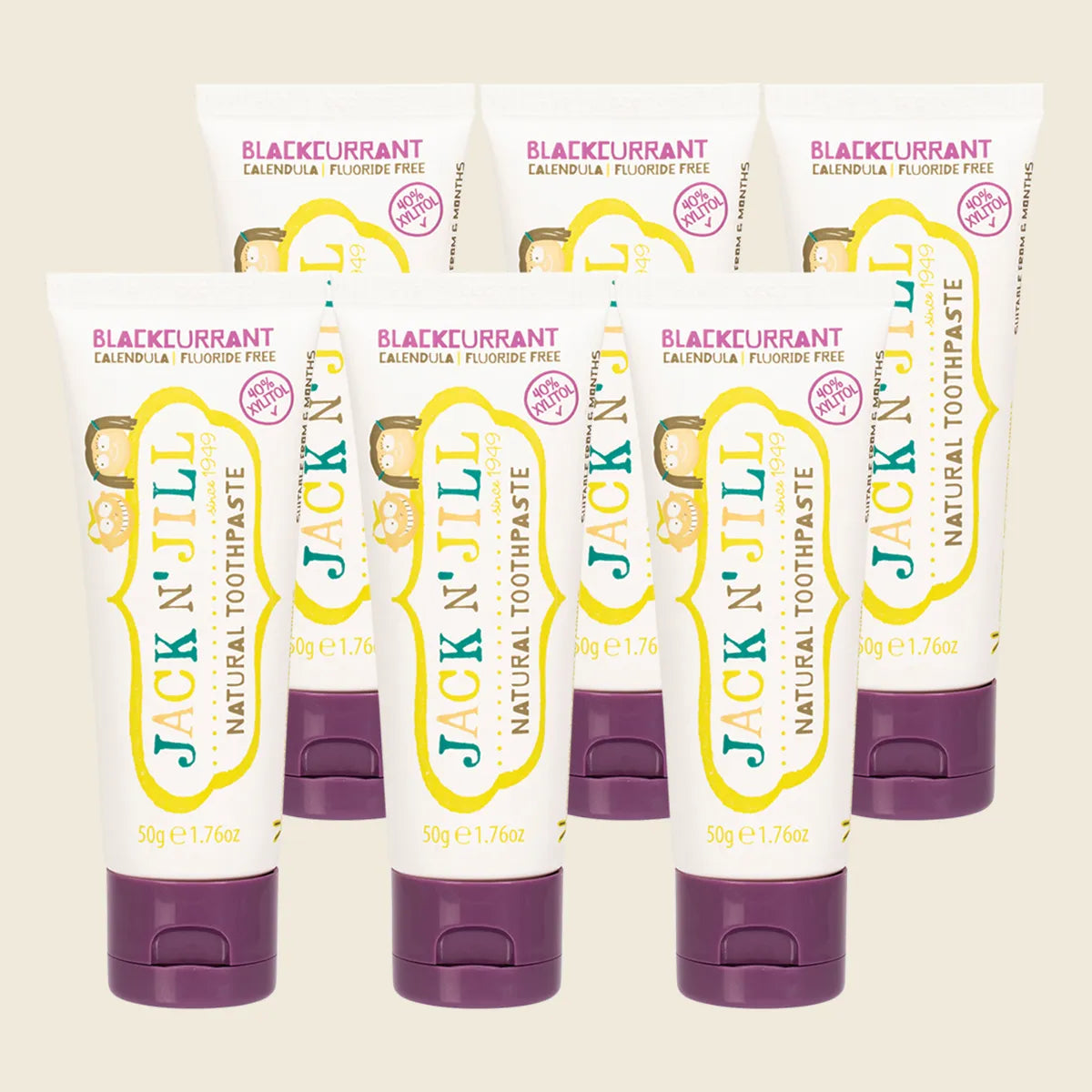 Jack N Jill Natural Toothpaste With Calendula (fluoride Free) Blackcurrant 50g