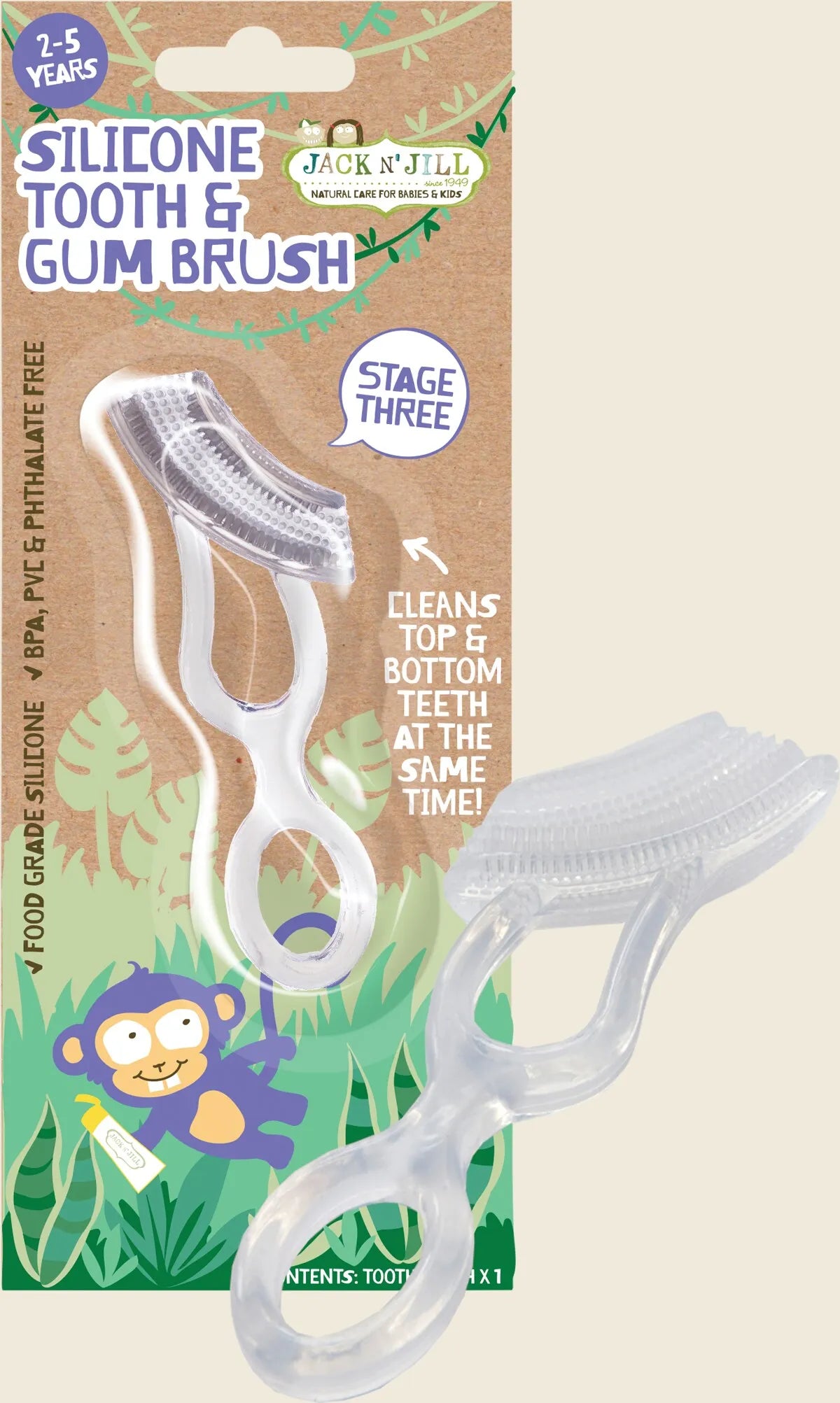 Jack N Jill Silicone Tooth & Gum Brush Stage Three (2-5 Years)