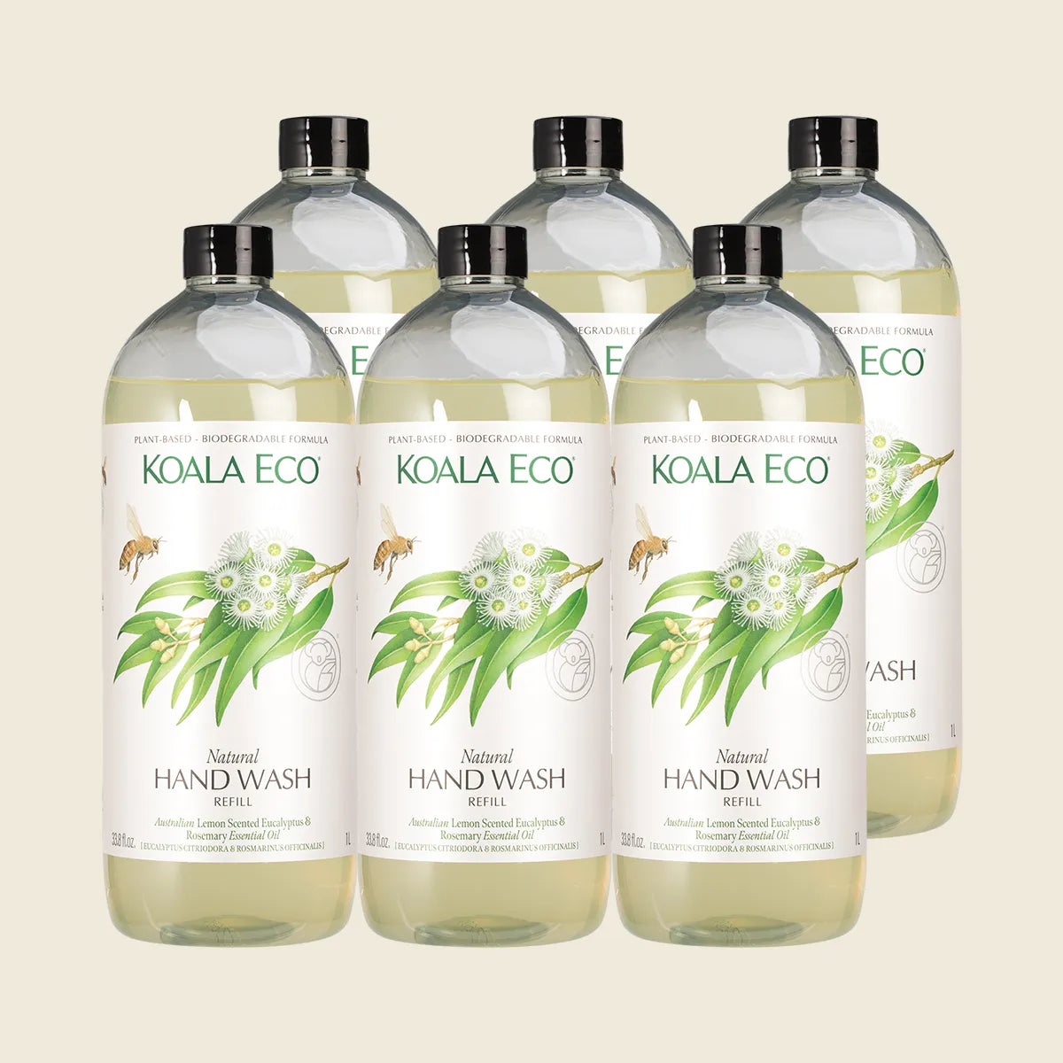 Koala Eco Hand Wash Lemon Scented Eucalyptus & Rosemary 6x1000ml