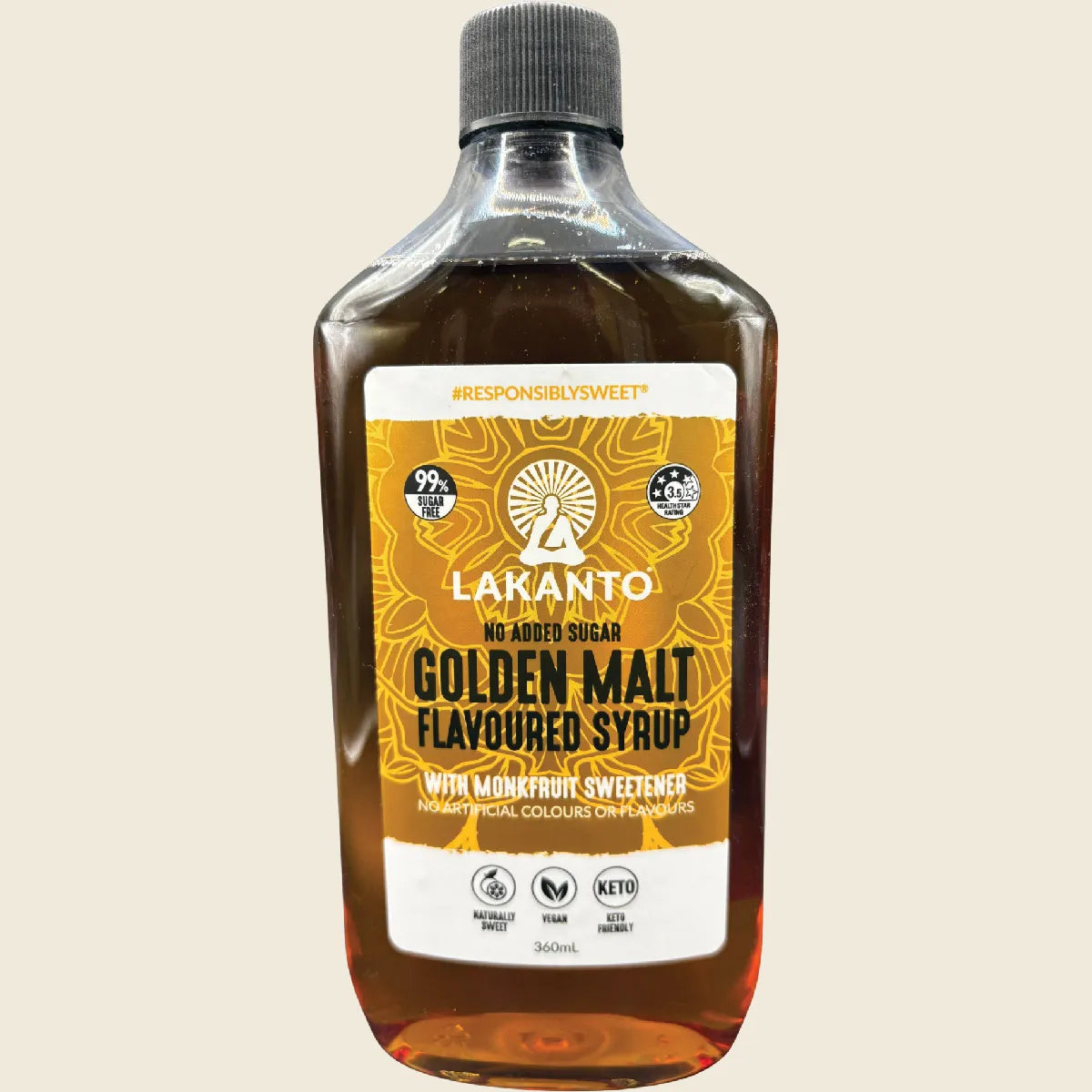 Golden Malt Flavoured Syrup with Monkfruit Sweetener 360ml