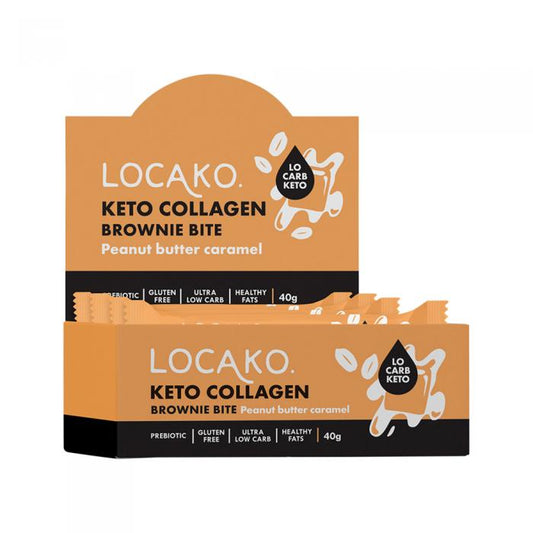 Locako Keto Collagen Brownie Bite Peanut Butter Caramel 40g X 15 Display